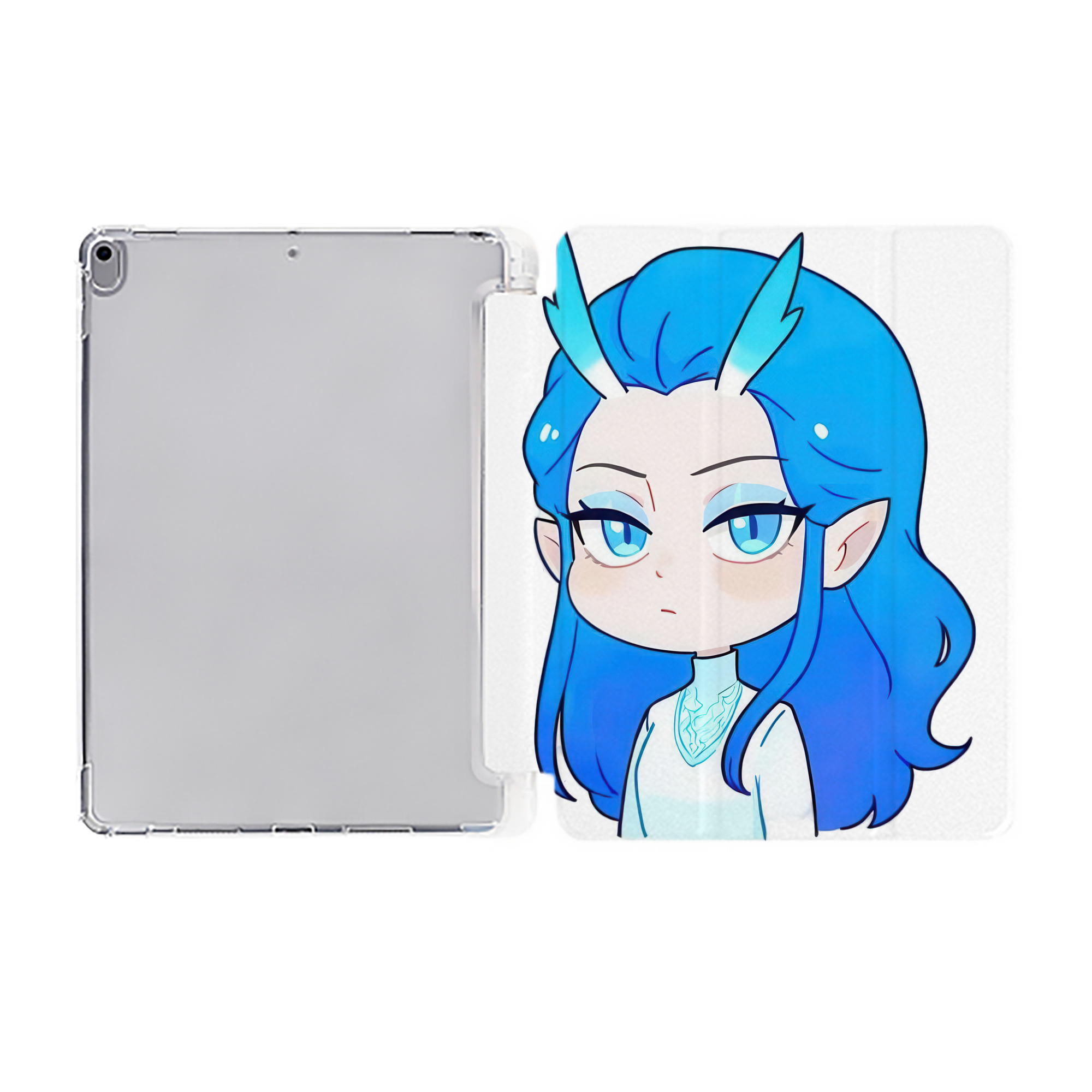 （画像用） Ne Zha 2 ナタ 魔童の大暴れ IPad ケース ペン収納付き 三つ折りスタンド PUレザー×シリコン 対応機種9.5/10.5/10.9インチ